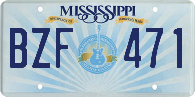 MS license plate BZF471