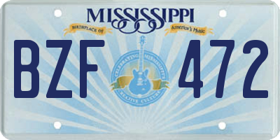 MS license plate BZF472