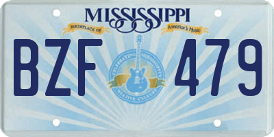 MS license plate BZF479