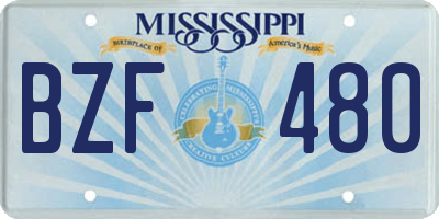 MS license plate BZF480