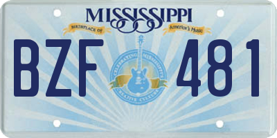 MS license plate BZF481