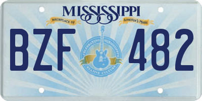 MS license plate BZF482