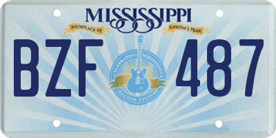 MS license plate BZF487