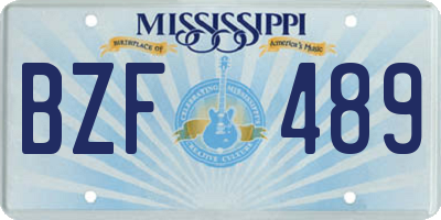 MS license plate BZF489