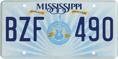 MS license plate BZF490