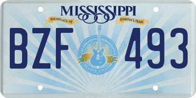 MS license plate BZF493