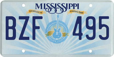MS license plate BZF495