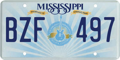 MS license plate BZF497
