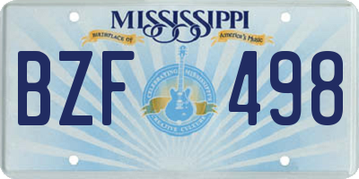 MS license plate BZF498