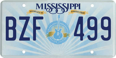 MS license plate BZF499