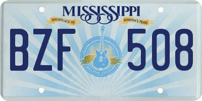 MS license plate BZF508