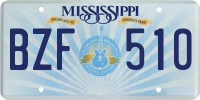 MS license plate BZF510