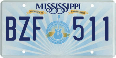 MS license plate BZF511