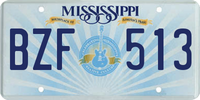 MS license plate BZF513