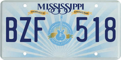 MS license plate BZF518