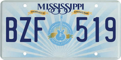 MS license plate BZF519