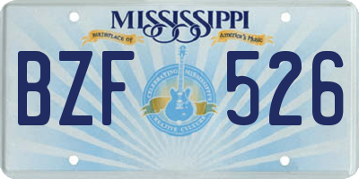 MS license plate BZF526
