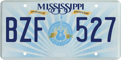 MS license plate BZF527