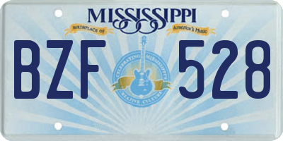 MS license plate BZF528