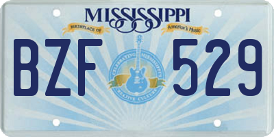 MS license plate BZF529