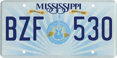 MS license plate BZF530