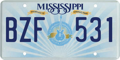 MS license plate BZF531