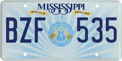 MS license plate BZF535