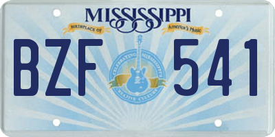 MS license plate BZF541