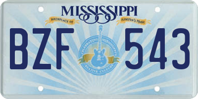 MS license plate BZF543