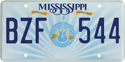 MS license plate BZF544