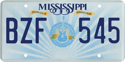MS license plate BZF545