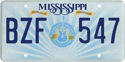 MS license plate BZF547