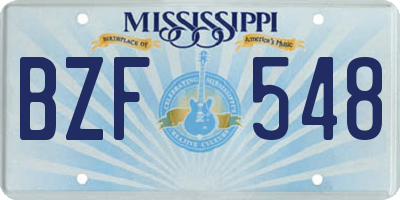 MS license plate BZF548