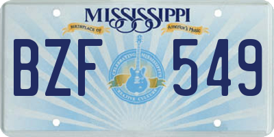 MS license plate BZF549