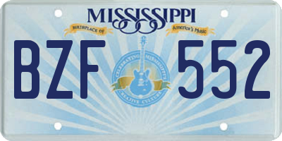 MS license plate BZF552