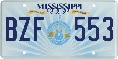 MS license plate BZF553