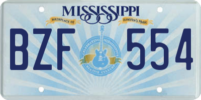 MS license plate BZF554
