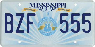MS license plate BZF555