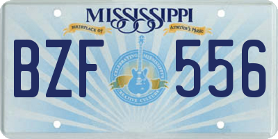 MS license plate BZF556