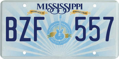 MS license plate BZF557