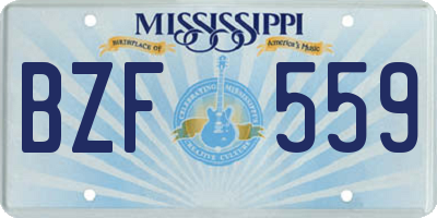 MS license plate BZF559