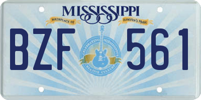MS license plate BZF561