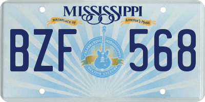MS license plate BZF568