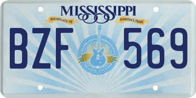 MS license plate BZF569