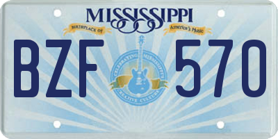 MS license plate BZF570