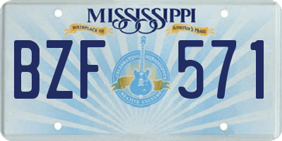 MS license plate BZF571