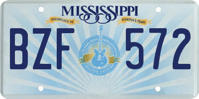MS license plate BZF572
