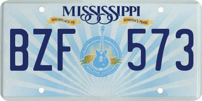 MS license plate BZF573