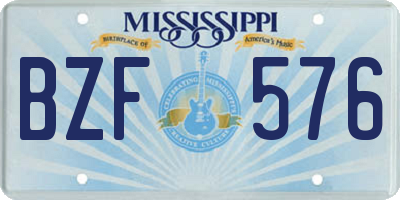 MS license plate BZF576