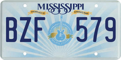 MS license plate BZF579